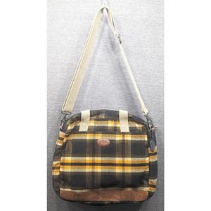 FOSSIL Messenger Bag - Brown/Orange Plaid, Oversize Purse, Crossbody